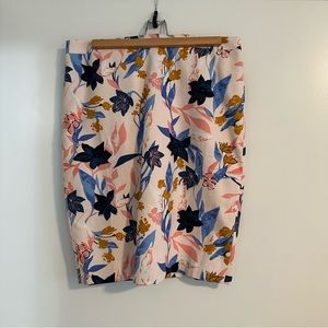 NWT J. Crew floral basket weave pencil skirt